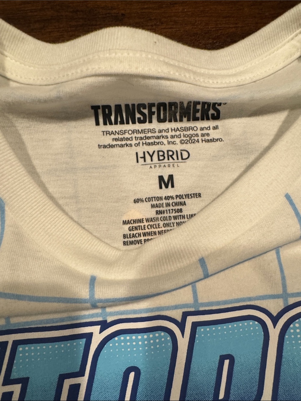 Hybrid Apparel White Mens Autobots Graphic Tee with Red Blue Yellow Accents - Picture 3 of 4